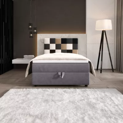 Boxspringová postel 100x200 SAVA COMFORT 1 - šedá / černá