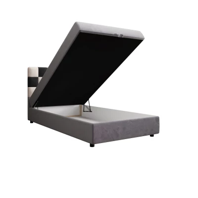 Boxspringová postel 100x200 SAVA COMFORT 1 - šedá / černá