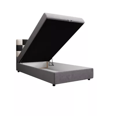 Boxspringová postel 100x200 SAVA COMFORT 1 - šedá / černá