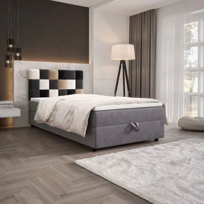 Boxspringová postel 100x200 SAVA COMFORT 1 - šedá / černá