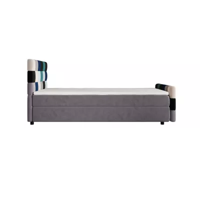 Boxspringová postel 100x200 SAVA COMFORT PLUS 1 - šedá / modrá