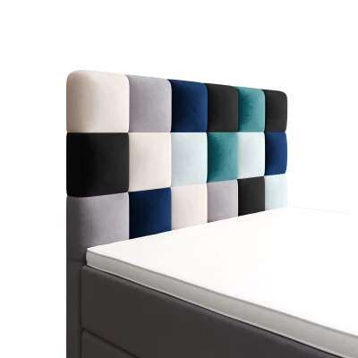 Boxspringová postel 100x200 SAVA COMFORT PLUS 1 - šedá / modrá
