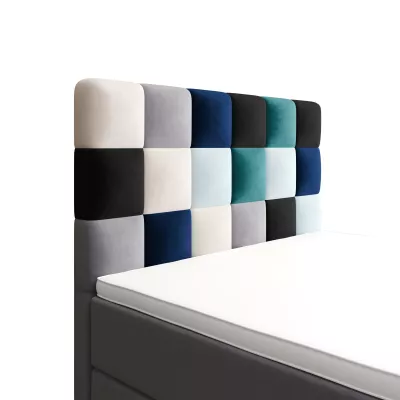 Boxspringová postel 100x200 SAVA COMFORT PLUS 1 - šedá / modrá