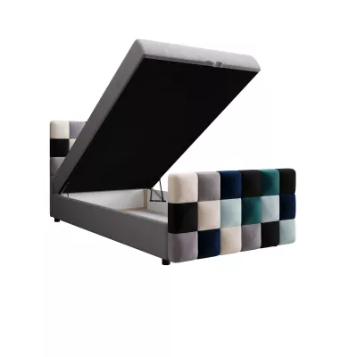 Boxspringová postel 100x200 SAVA COMFORT PLUS 1 - šedá / modrá