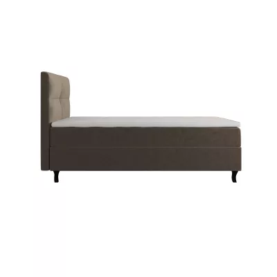 Boxspringová postel 100x200 DORINA COMFORT 1 s úložným prostorem - světle hnědá
