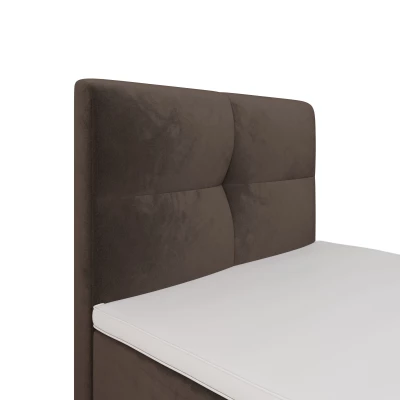 Boxspringová postel 100x200 DORINA COMFORT 1 s úložným prostorem - světle hnědá