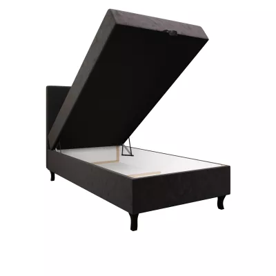 Boxspringová postel 100x200 DORINA COMFORT 1 s úložným prostorem - tmavě hnědá