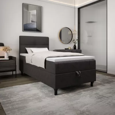 Boxspringová postel 100x200 DORINA COMFORT 1 s úložným prostorem - tmavě hnědá