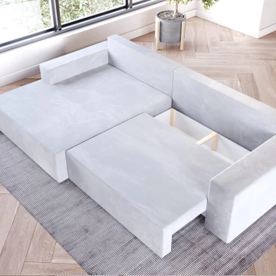 Rohová sedací souprava NASIDA - zelená, levý roh