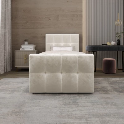 Jednolůžková boxspringová postel 100x200 ELIONE 1 - béžová