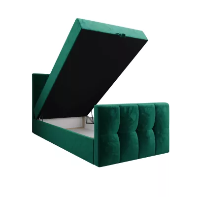 Jednolůžková boxspringová postel 100x200 ELIONE 1 - zelená