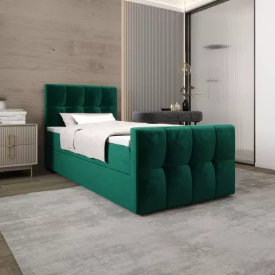 Jednolůžková boxspringová postel 100x200 ELIONE 1 - zelená
