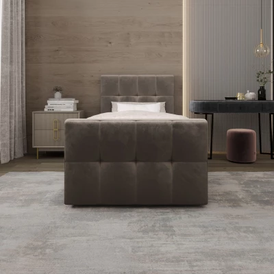 Jednolůžková boxspringová postel 90x200 ELIONE COMFORT 1 - hnědá