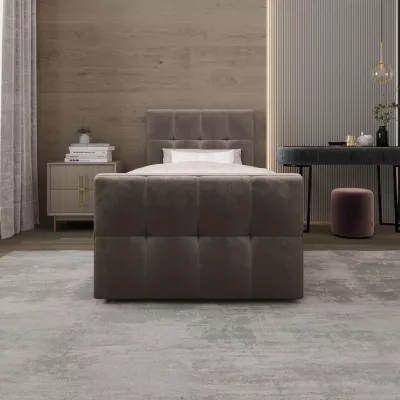 Jednolůžková boxspringová postel 90x200 ELIONE COMFORT 1 - hnědá