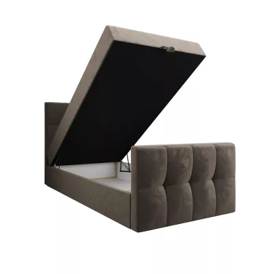 Jednolůžková boxspringová postel 90x200 ELIONE COMFORT 1 - hnědá