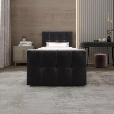 Jednolůžková boxspringová postel 90x200 ELIONE COMFORT 1 - černá