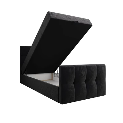 Jednolůžková boxspringová postel 90x200 ELIONE COMFORT 1 - černá