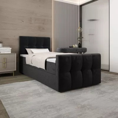 Jednolůžková boxspringová postel 90x200 ELIONE COMFORT 1 - černá