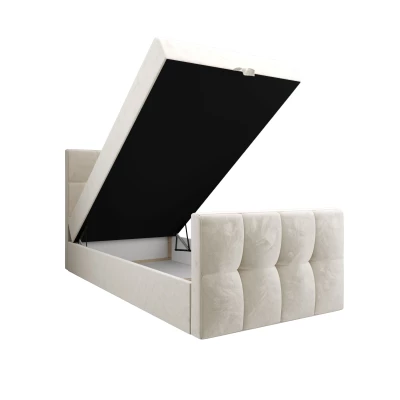 Jednolůžková boxspringová postel 100x200 ELIONE COMFORT 1 - béžová