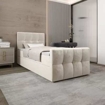 Jednolůžková boxspringová postel 100x200 ELIONE COMFORT 1 - béžová