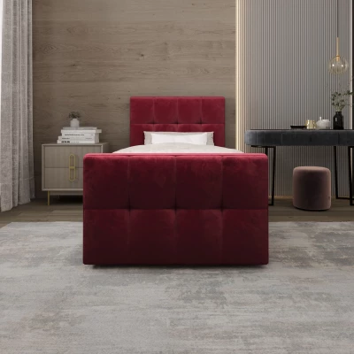 Jednolůžková boxspringová postel 100x200 ELIONE COMFORT 1 - červená