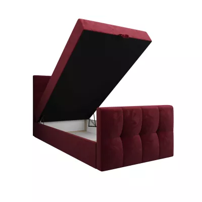 Jednolůžková boxspringová postel 100x200 ELIONE COMFORT 1 - červená