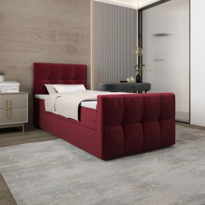 Jednolůžková boxspringová postel 100x200 ELIONE COMFORT 1 - červená