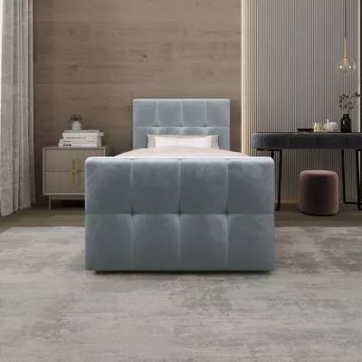 Jednolůžková boxspringová postel 100x200 ELIONE COMFORT 1 - světle modrá