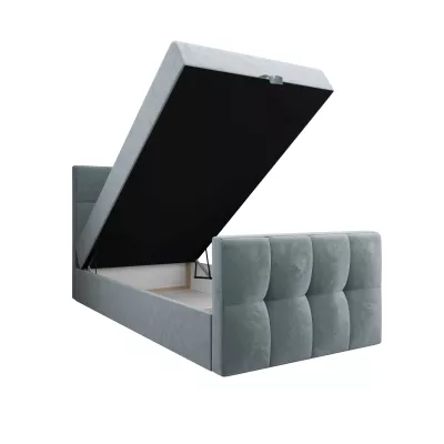 Jednolůžková boxspringová postel 100x200 ELIONE COMFORT 1 - světle modrá