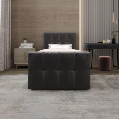 Jednolůžková boxspringová postel 100x200 ELIONE COMFORT 1 - tmavě hnědá