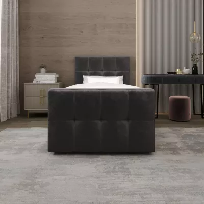 Jednolůžková boxspringová postel 100x200 ELIONE COMFORT 1 - tmavě hnědá