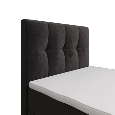 Jednolůžková boxspringová postel 100x200 ELIONE COMFORT 1 - tmavě hnědá