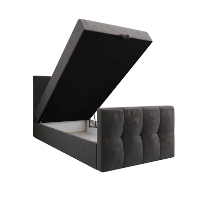 Jednolůžková boxspringová postel 100x200 ELIONE COMFORT 1 - tmavě hnědá