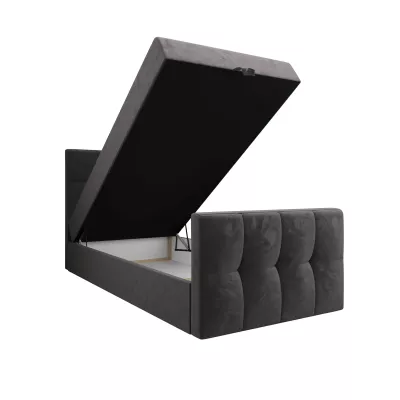 Jednolůžková boxspringová postel 100x200 ELIONE COMFORT 1 - tmavě hnědá
