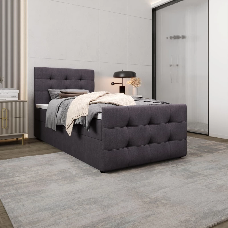 Kontinentální postel 90x200 VASILISA COMFORT 5 - tmavě šedá