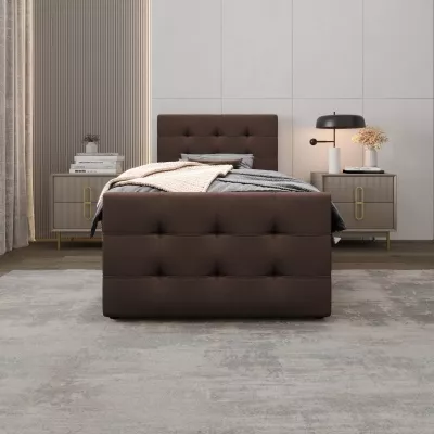 Kontinentální postel 90x200 VASILISA COMFORT 5 - hnědá