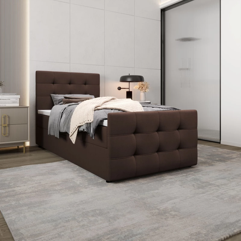Kontinentální postel 90x200 VASILISA COMFORT 5 - hnědá