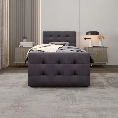 Kontinentální postel 120x200 VASILISA COMFORT 5 - tmavě šedá