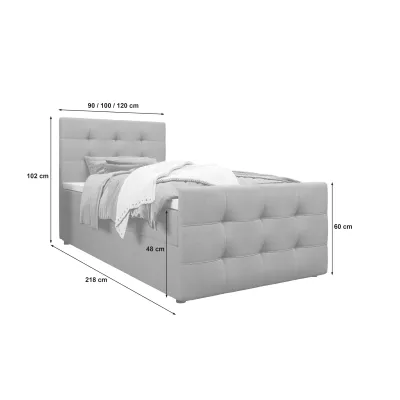 Kontinentální postel 120x200 VASILISA COMFORT 5 - tmavě šedá