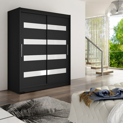 Moderní prostorná šatní skříň Pablo - šířka 150 cm, černá