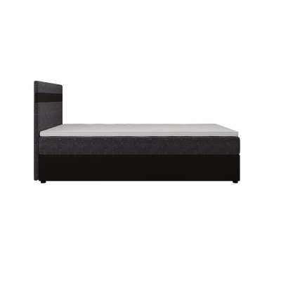 Boxspringová postel 90x200 SISI 1 s úložným prostorem - černá / tmavě šedá