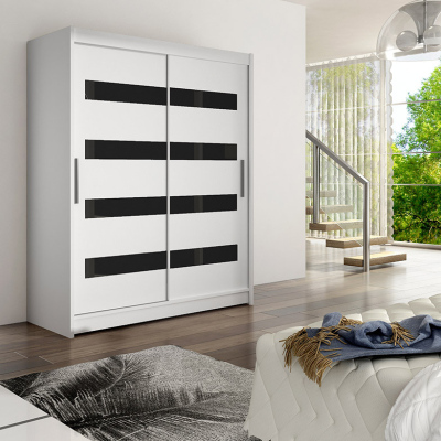 Moderní prostorná šatní skříň Pablo - šířka 150 cm, bílá