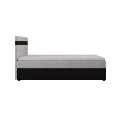Boxspringová postel 100x200 SISI 1 s úložným prostorem - černá / světle šedá