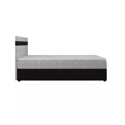 Boxspringová postel 100x200 SISI 1 s úložným prostorem - černá / světle šedá