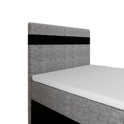Boxspringová postel 100x200 SISI 1 s úložným prostorem - černá / světle šedá