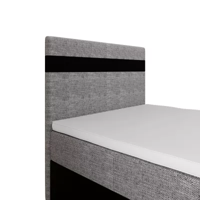 Boxspringová postel 100x200 SISI 1 s úložným prostorem - černá / světle šedá