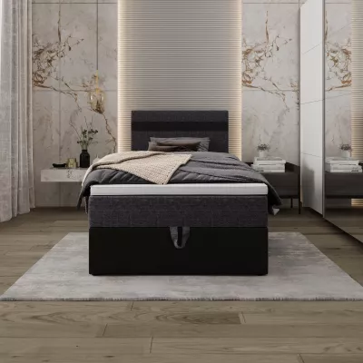 Boxspringová postel 100x200 SISI 1 s úložným prostorem - černá / tmavě šedá