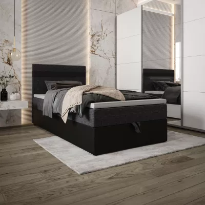 Boxspringová postel 100x200 SISI 1 s úložným prostorem - černá / tmavě šedá