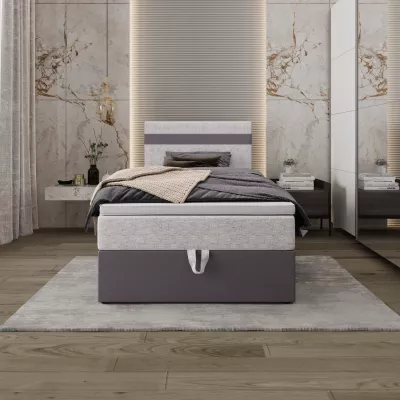 Boxspringová postel 100x200 SISI 1 s úložným prostorem - tmavě šedá / světle šedá