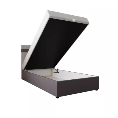 Boxspringová postel 100x200 SISI 1 s úložným prostorem - tmavě šedá / světle šedá